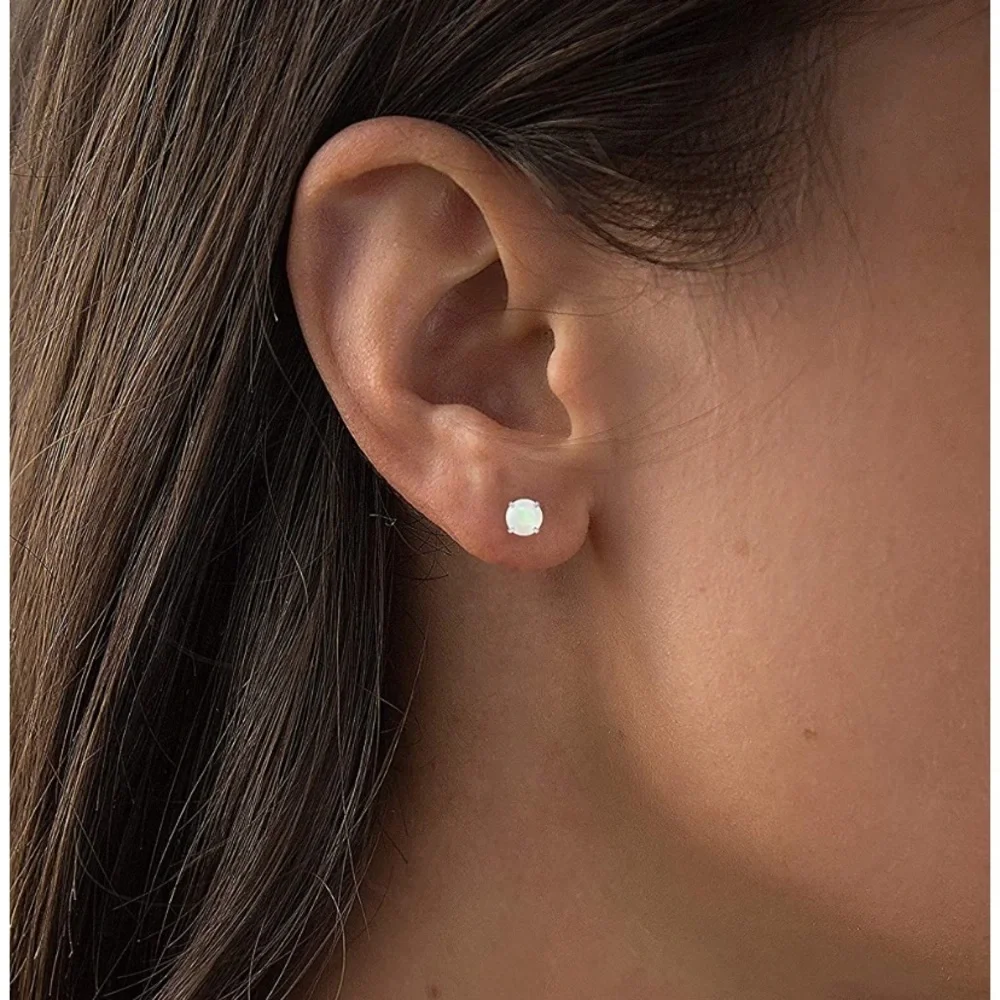 Natural Opal Ghostly White Earrings